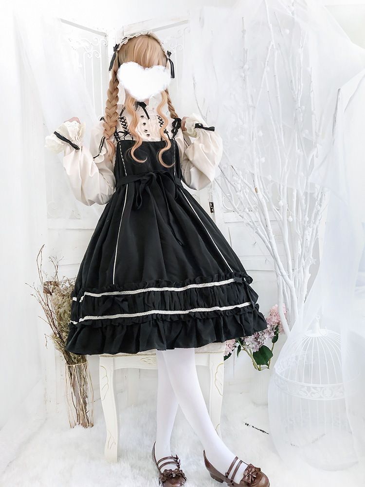 ワンピース ロリータ ゴスロリ コスプレ アニメ 森ガール ロリータ 大きいサイズ ドレス 女装 服 cosplay lolita ゴシック ワンピース ジャンパースカート かわいい コスプレ ブラウス クリスマス ハロウィン お嬢様 蝶結び　レッド　ブラック