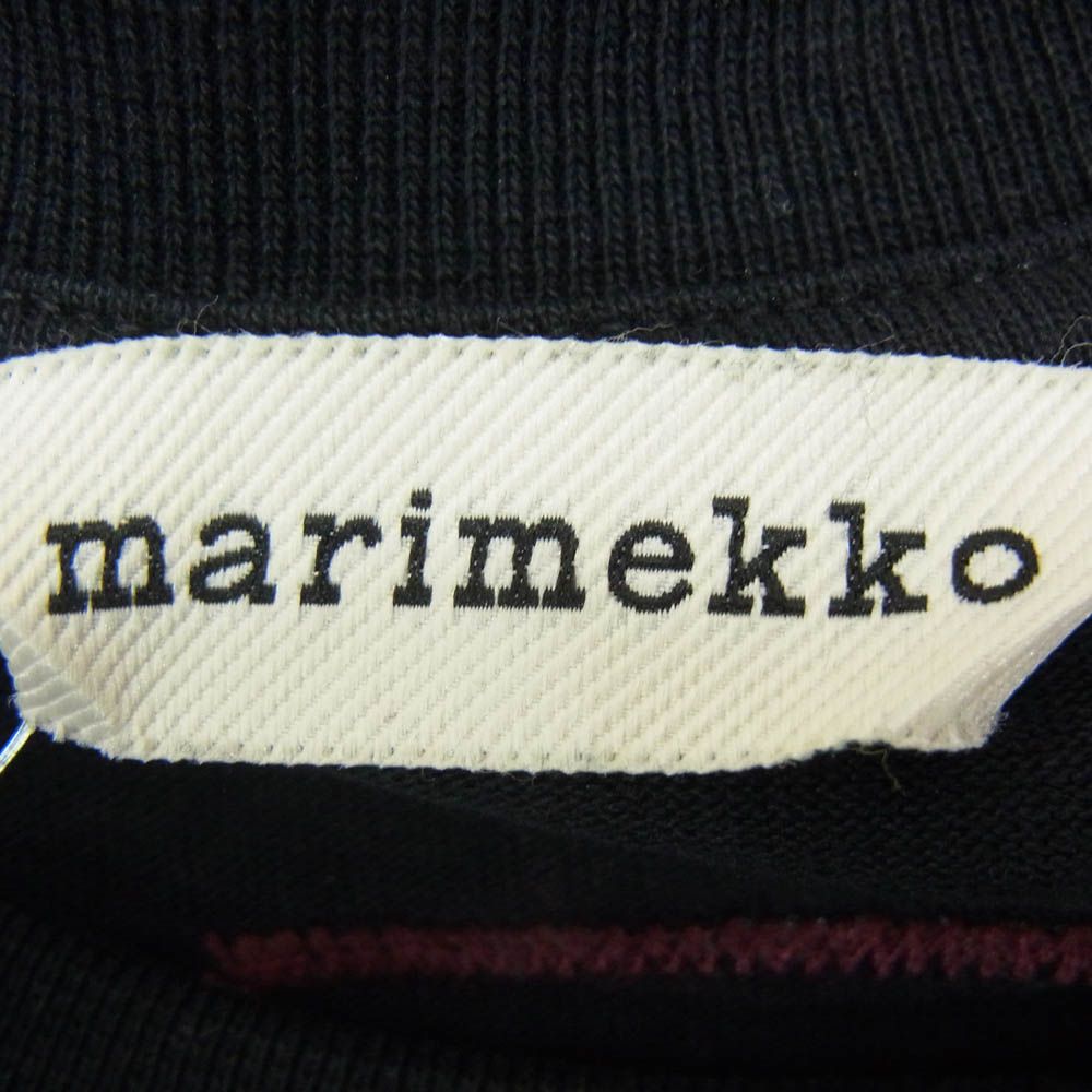  marimekko マリメッコ Unikko 60 Th Anniversary ウニッコ 60周年記念 フラワープリント 長袖カットソー ブラック系 S 長袖 Tシャツ カットソー