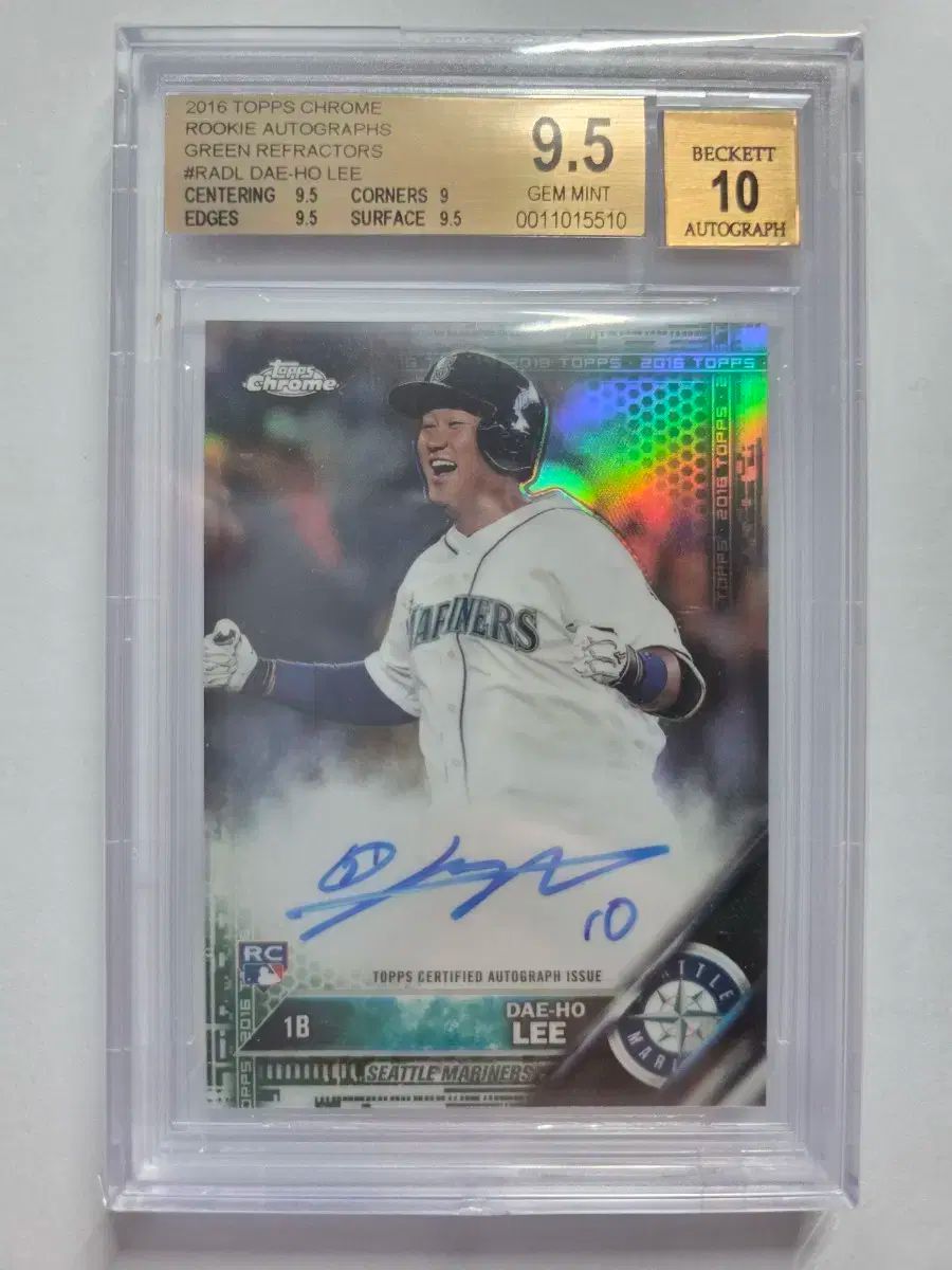 李大浩 イ デホ TOPPS トップス クロム ルーキー 99 単オート グリーン LEAF リーフ BGS9.5 級 カード