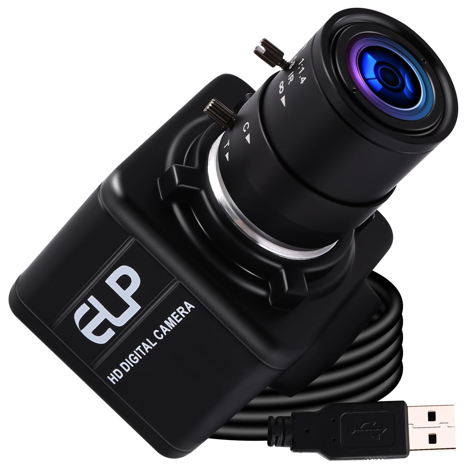 ELP 光学ズームWebカメラ 200万画素 低照度 ウェブカメラ 2.8-12mm可変焦点レンズ Web会議用カメラ ガンカメラ 望遠カメラ H.264 Sony IMX323 0.01Lux Webかめら Windows|Mac|Linux|Andr