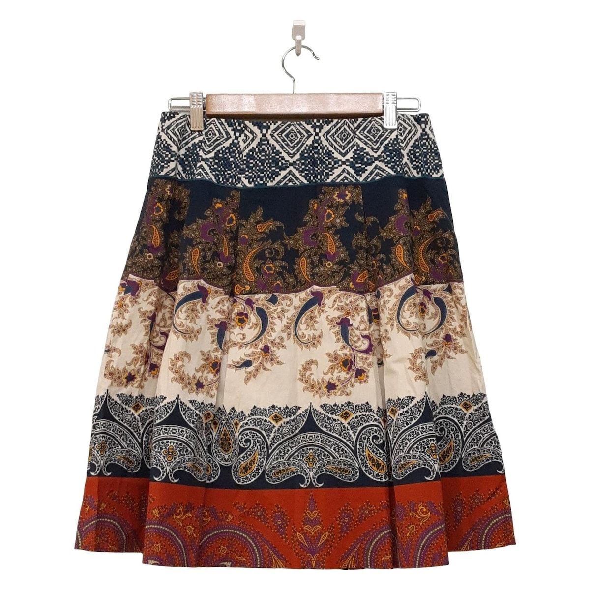 ETRO エトロ 巻きスカート ラップスカート ペイズリー サイズ40 ETRO(エトロ) スカート サイズ40 M レディース - ネイビー×カーキ
