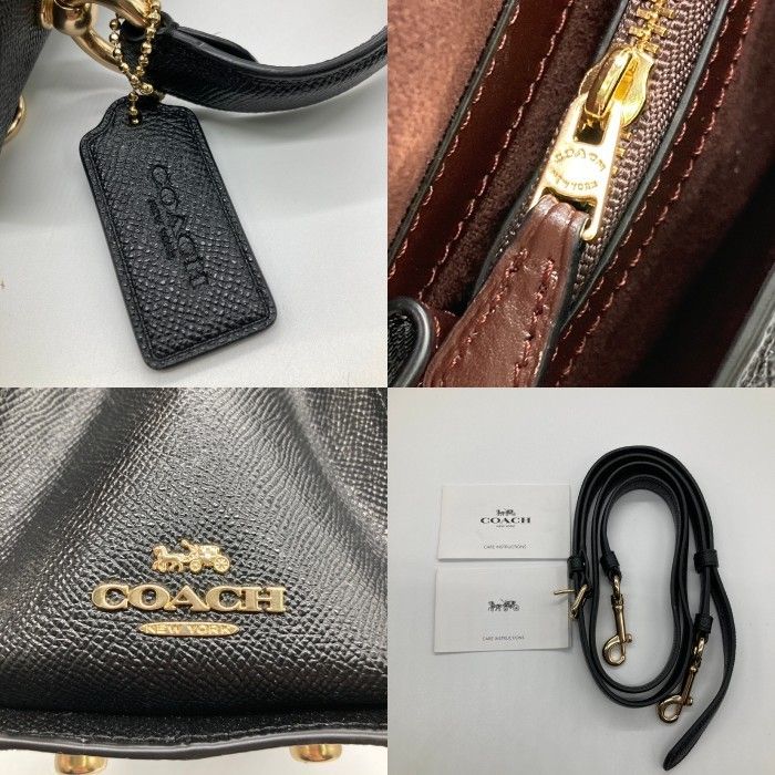 【COACH】美品！2way レザー　ハンドバッグ　ショルダーバック　ブラック ☆COACH コーチ F76618 2way レザー ショルダーバッグ