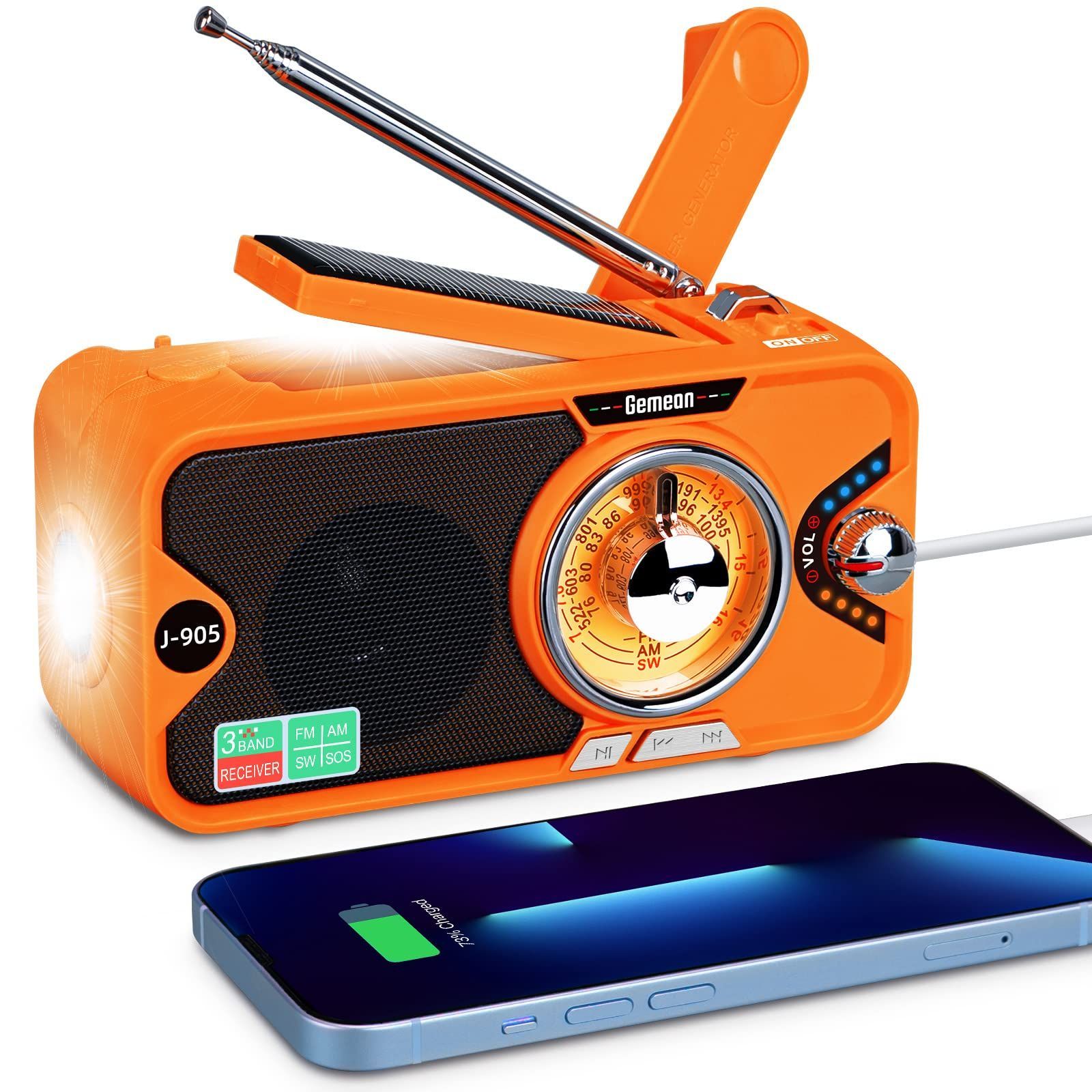 カラー: Orange】Gemean J-905 防災ラジオ FMAMSWラジ メルカリShops
