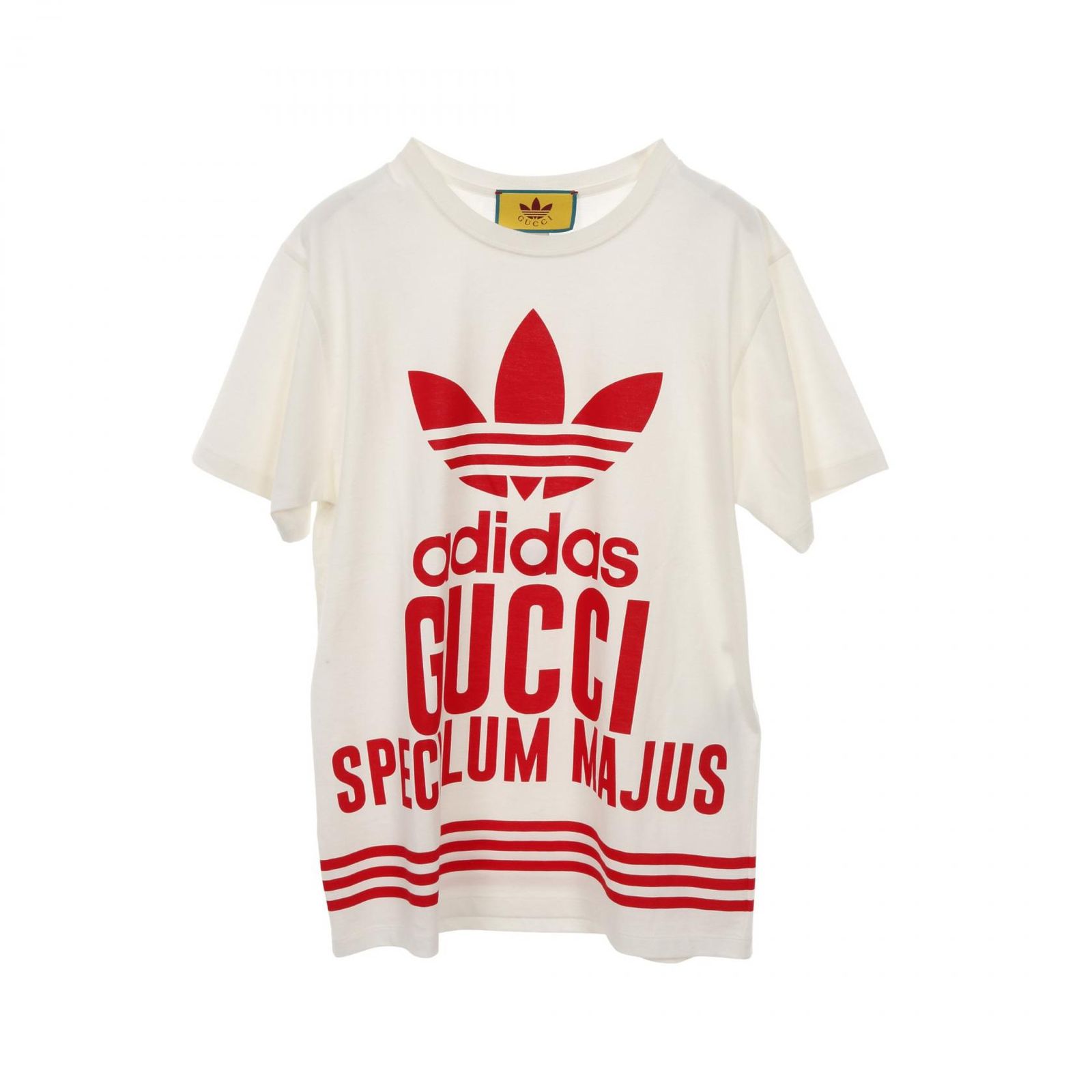 GUCCI adidas コットン Tシャツ GUCCI】グッチ アディダスコラボ 半袖Tシャツ コットン 白