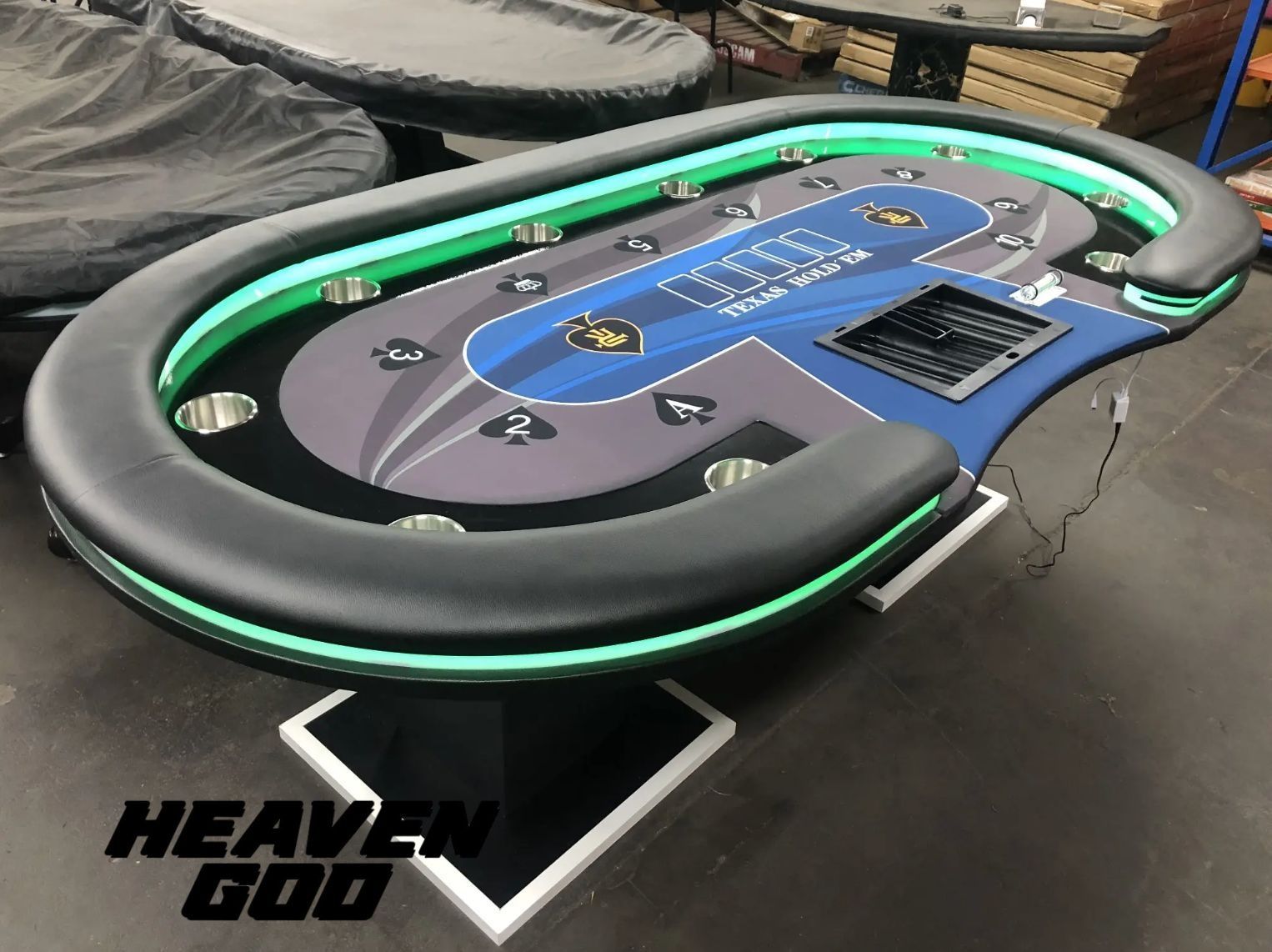 ポーカーテーブル チップ 競技用テーブル LEDライト 高級 ポーカー