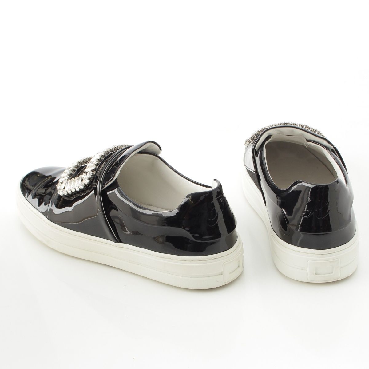 ロジェヴィヴィエ エナメル ビジューバックル スリッポン シューズ ブラック 37 KIN-KAAI_COM