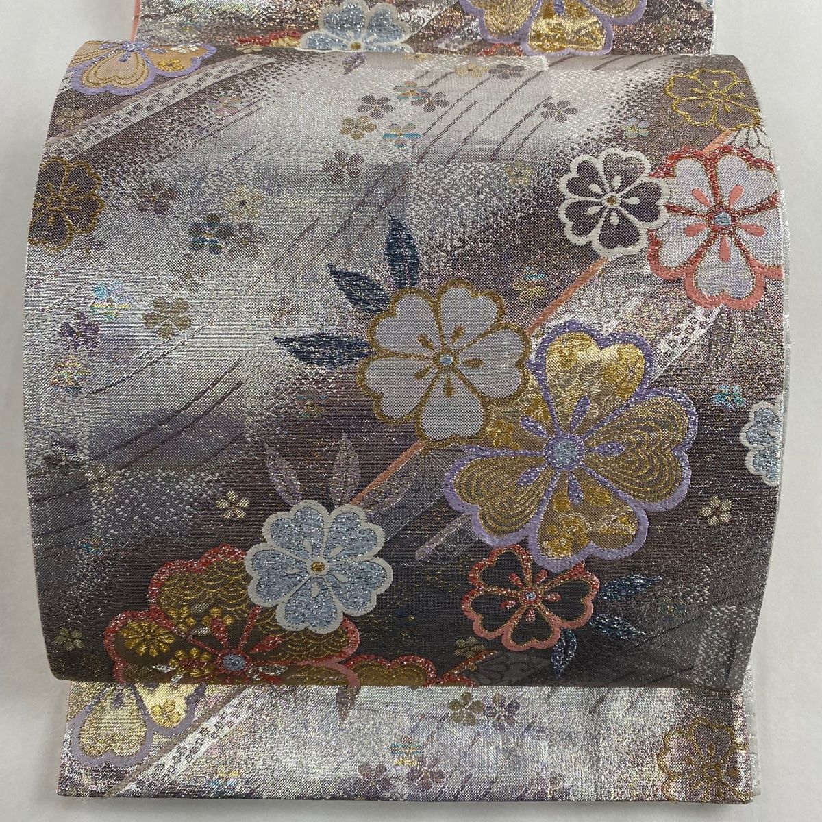 袋帯 美品 秀品 桜 金銀糸 箔 銀色 全通 正絹 【中古】 - メルカリ