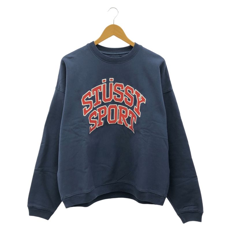 中古】STUSSY SPORT クルーネックスウェット サイズM ネイビー  