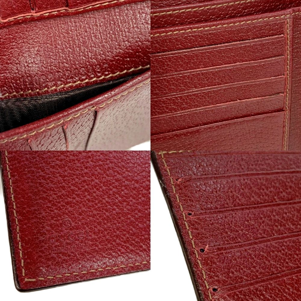 GUCCI　二つ折り財布　ボルドー 中古】GUCCI グッチ 120927・203437 GGキャンバス レザー 二