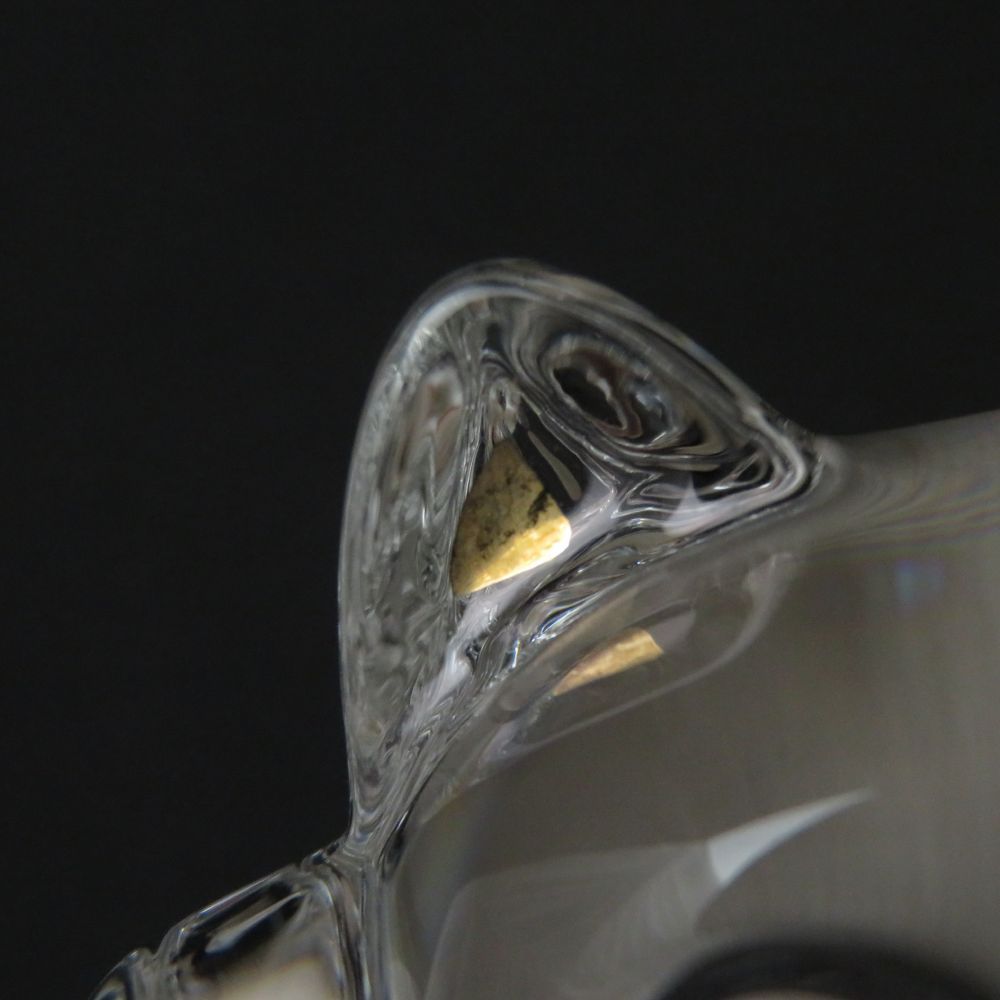 美品 Baccarat バカラ まねき猫 レッドオクトゴン クリスタルオブジェ  