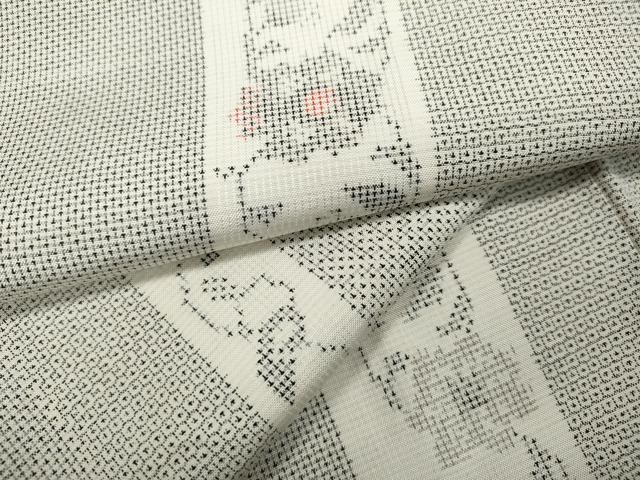 平和屋着物●本場大島紬　白大島　120亀甲　更紗花間道　正絹　逸品　CAAY5130ut 平和屋着物○本場大島紬 白大島 120亀甲 更紗花間道 正絹 逸品