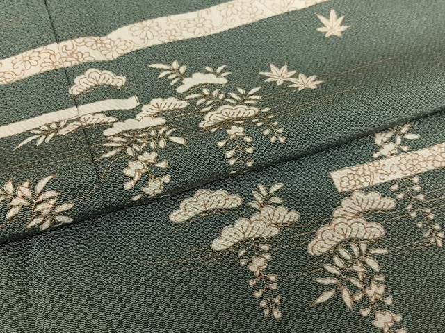 平和屋着物○訪問着 松竹梅 金銀彩 鬼しぼ縮緬 正絹 逸品 AAAY6506zg