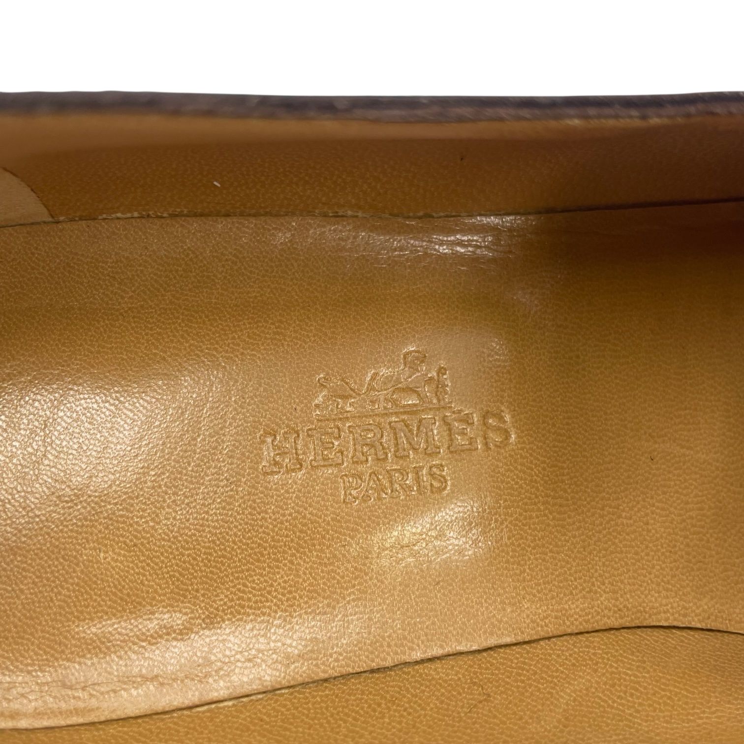 HERMES ブラウン スエード ローファー エルメス コンスタンス スエード ローファー 37 レディース