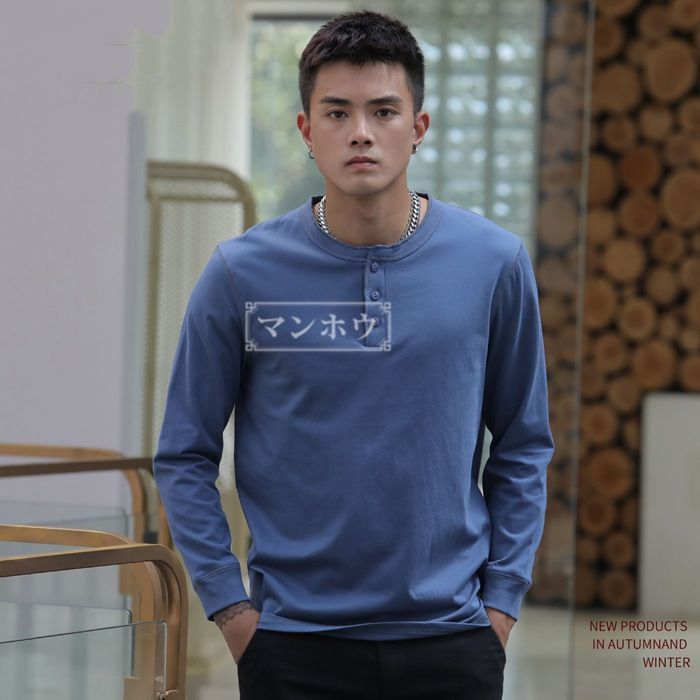 長袖Tシャツ メンズ レディース トップス Tシャツ 長袖 男女兼用 無地 ロンTシャツ ヘンリーネック ユニセックス シンプル おしゃれ カジュアル 秋冬 ゴルフ メンズファッション Q90F439