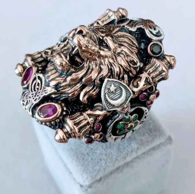 ＊NEW＊トルコ製 ハンドメイド メンズリング シルバー925（ライオン） NEW＊トルコ製 ハンドメイド メンズリング シルバー925（ライオン