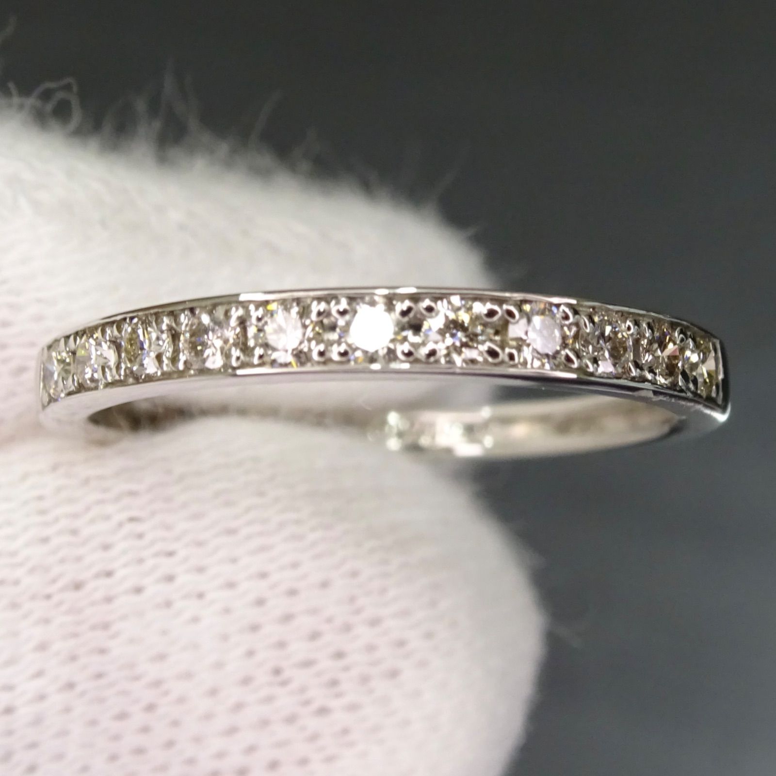 プラチナ pt950 ハーフ エタニティ 天然ダイヤモンド 0.20ct リング 