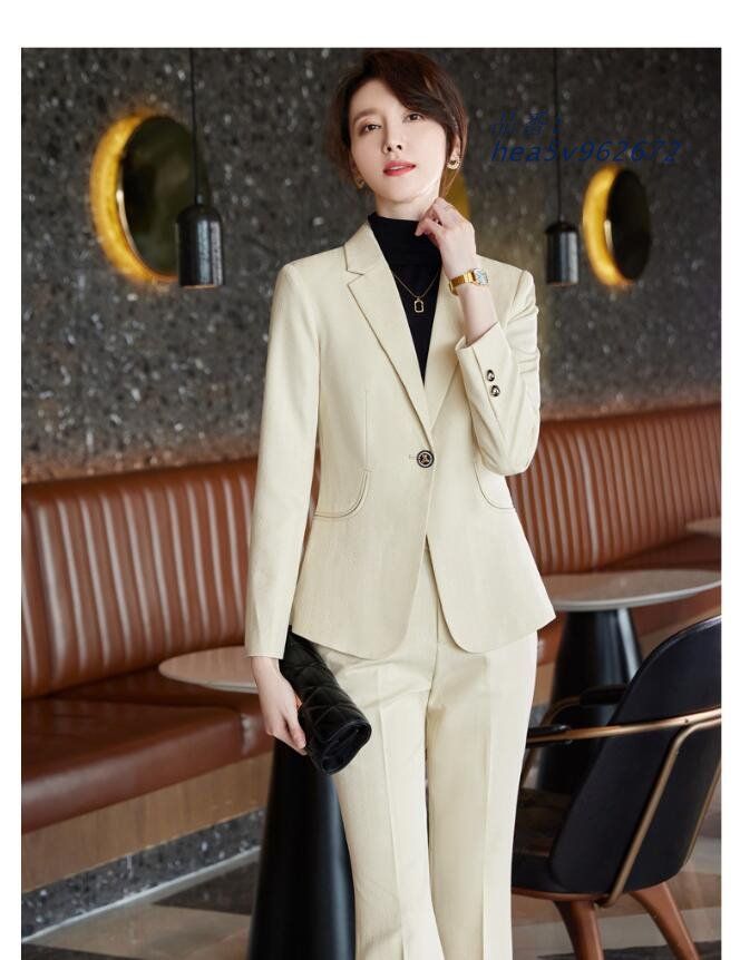 全3色 スーツ レディース パンツスーツ 通勤 OL 大きいサイズ 秋 2点セット スーツ 無地 ブラック セレモニースーツ オフィススーツ フォーマル 春 hea5v962672