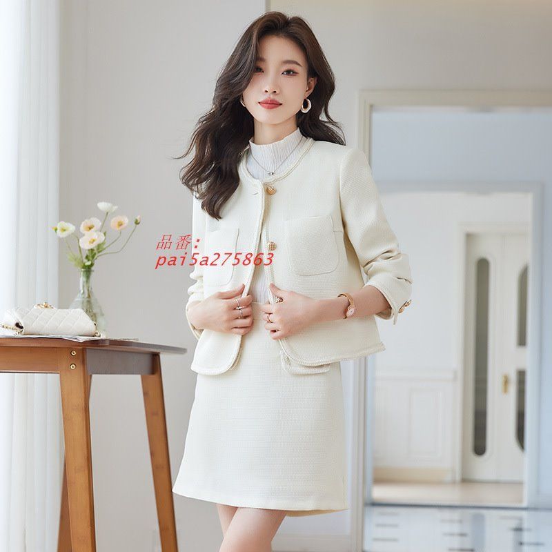 セットアップ ２点セット ジャケット スカート ツイード調 オフィス オフィスカジュアル フォーマル 大きいサイズ ナチュラル 優雅 シンプル 上品 pai5a275863 WWW_MORNINGWALKER_COM