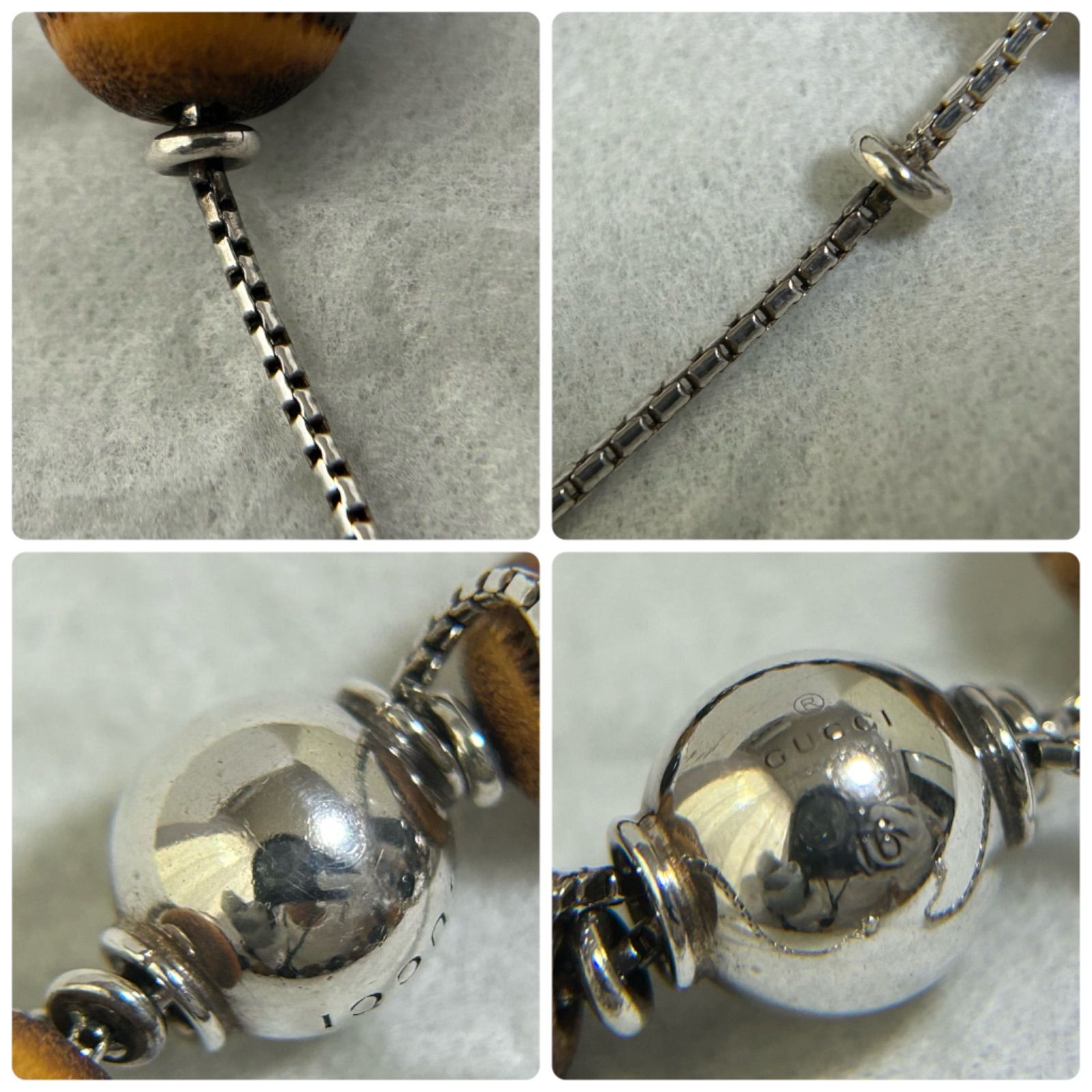 カバジ様 グッチ ブレスレット オニキス バンブー 数珠 AG925 GUCCI