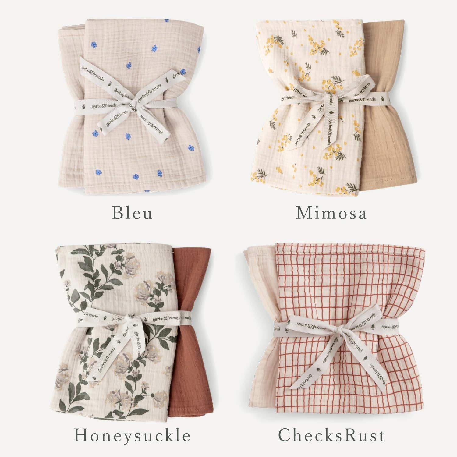 新品 garbo＆friends ガルボアンドフレンズ おくるみ ブランケット モスリン スモール ベビー 赤ちゃん 2点セット MUSLIN BLANKET SMALL 2PCS Blackberry(1800)