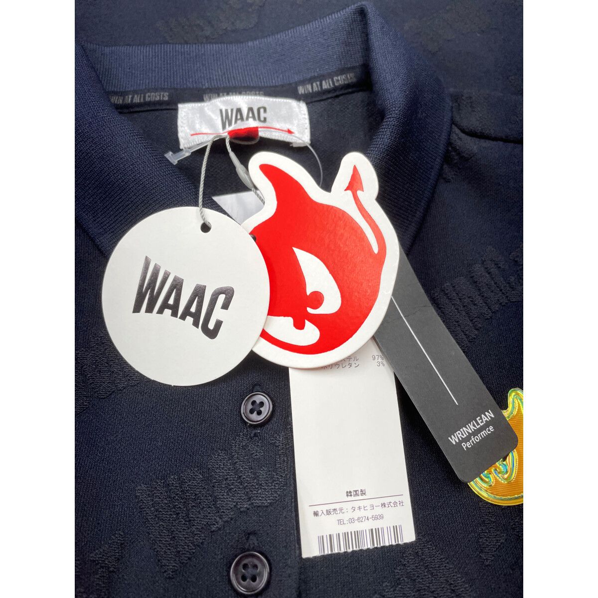 未使用品 レディース ワック WAAC 半袖ポロシャツ 1(S) 濃紺 ネイビー
