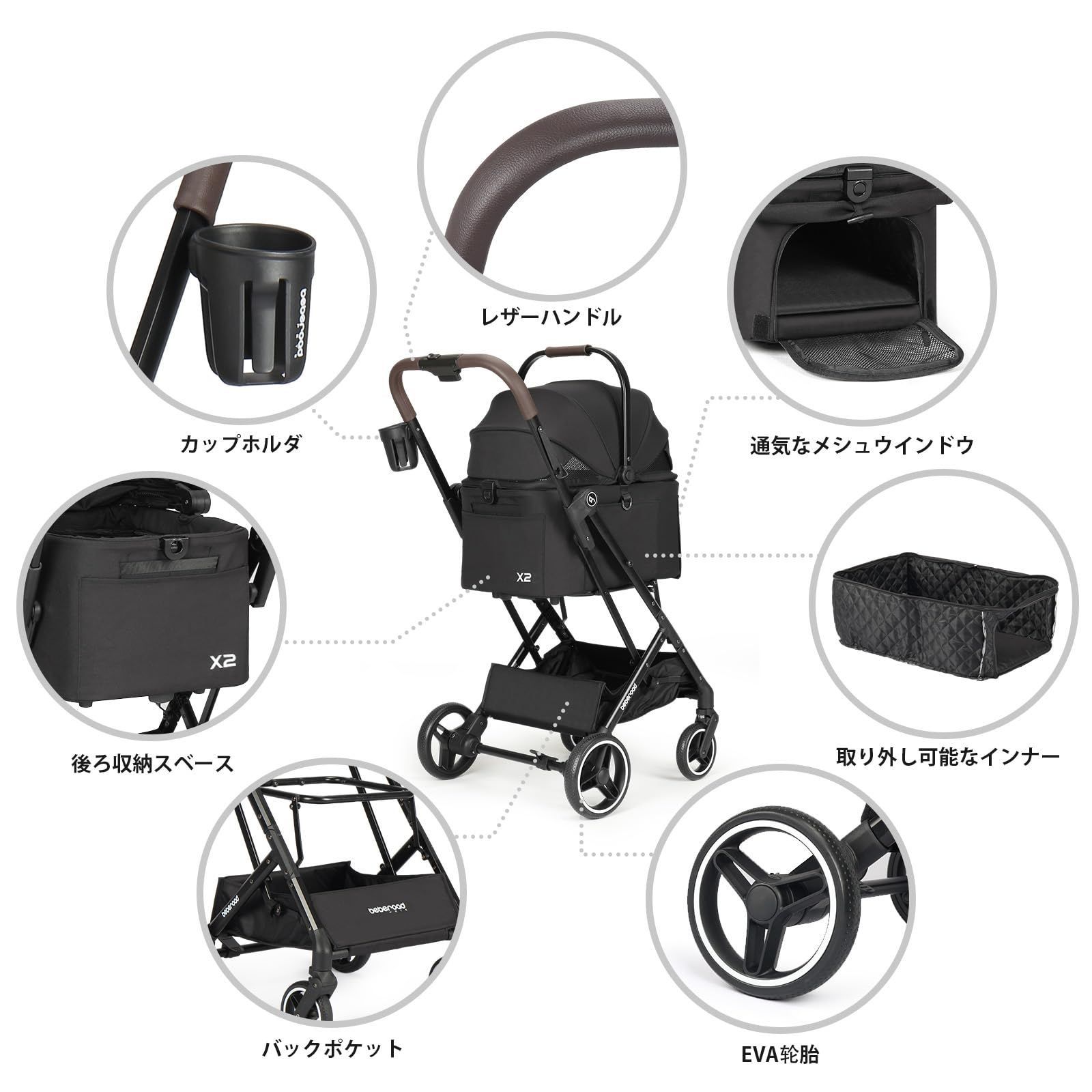 【新品】取り外し可能 4輪 ペットバギー ペットバギー ペットカート SKISOPGO 4輪ペットカート 分離型 ペットバギー ワンタッチ