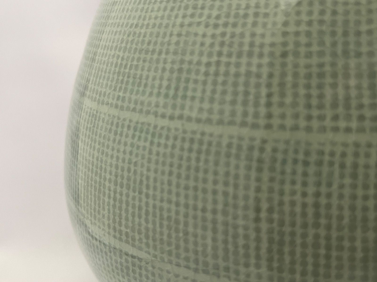 柳 海剛 高麗青磁象嵌印文 水指 茶道具 共箱 在銘 無傷 真物保証