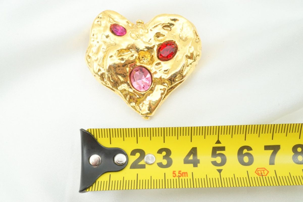 イヴ・サンローラン YVES SAINT LAURENT ヴィンテージ ハート レッド