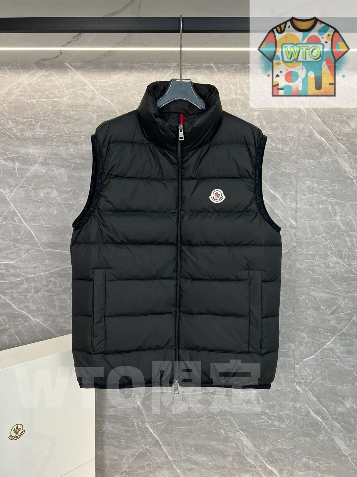 ぱんち さん 専用 MONCLER ブラック レザーダウンベスト ダブルジップ MONCLER ブラック ダウンベスト｜本日限定特価｜新品未使用-MM