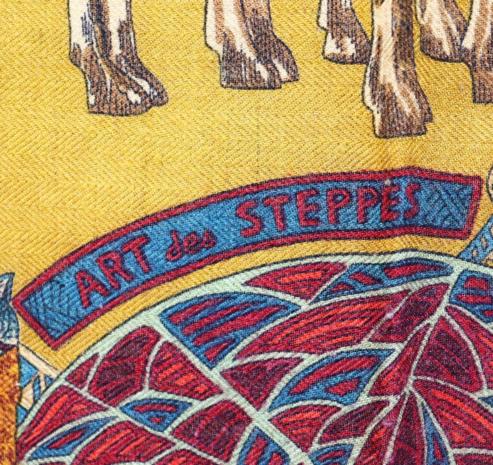HERMES美品 エルメス カレ90 カシミアシルク ART des steppes