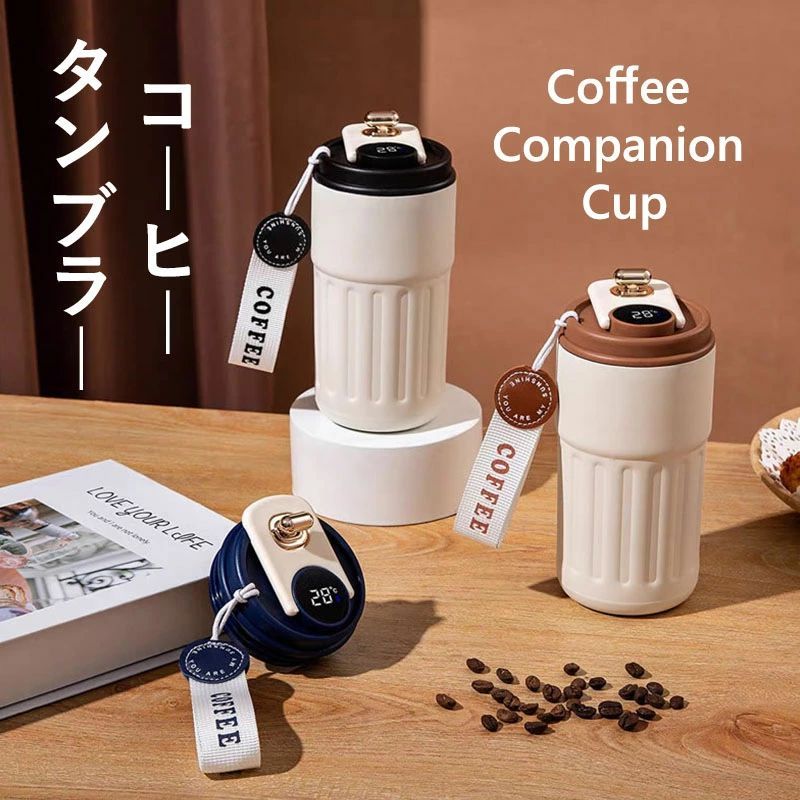 保温水筒 コーヒー タンブラー 蓋付き 持ち運び こぼれない コーヒー タンブラー 表示温度 タンブラー 保温 保冷 コーヒー タンブラー ミニボトル おしゃれ 飲み zz12123673bde