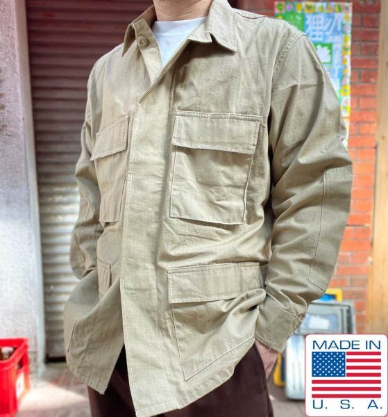 希少80s アメリカ軍 BDU コンバットジャケット コンバットジャケット】アメリカ軍の超希少なカーキ色！入手困難