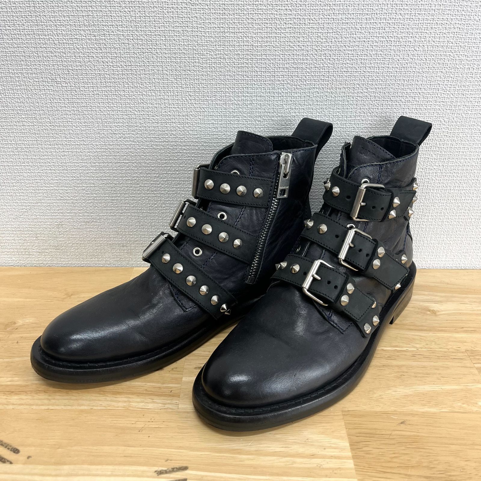 ザディグエヴォルテール　Zadig&Voltaire スタッズ　ショートブーツ ザディグエヴォルテール 2way シルバースタッズ ワークブーツ40/25.5