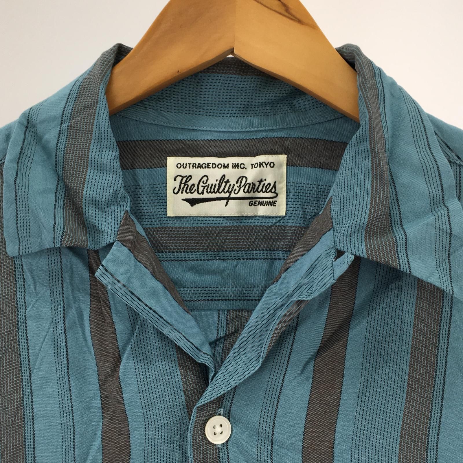 WACKO MARIA ワコマリア ストライプ半袖シャツ sizeS/ターコイズブルー 