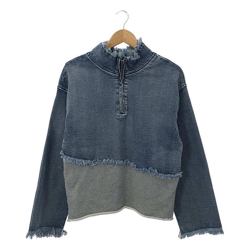 美品 AMERI DENIM SWEAT DOCKING WIDE PANTS AMERI DENIM SWEAT DOCKING WIDE PANTS