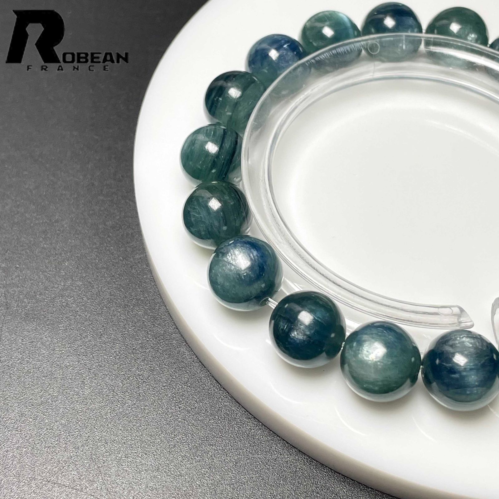 夢色 EU製 定価14万円☆ROBEAN・グリーン猫目カイヤナイト☆天然