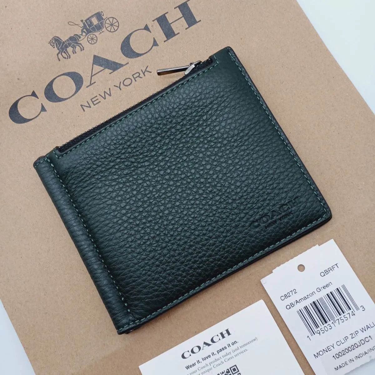 COACH 折り財布 マネークリップ ジップウォレット メンズ 正規商品