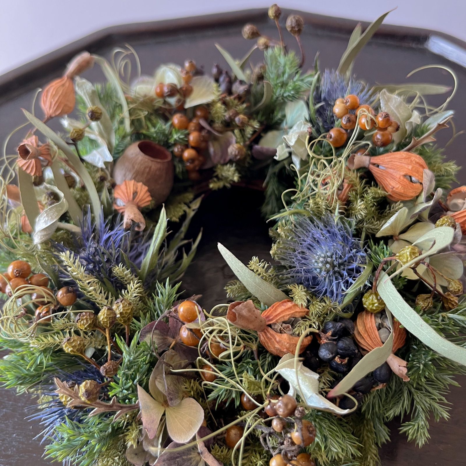 autumn wreathドライフラワーリース - クリスマス