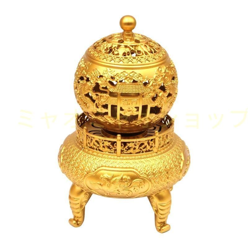 全品送料無料! 香炉 金色 ゴールド 黄金 香炉禅飾り 逆流香炉 お香 お香立て 線香 彫刻 アンティーク リラックス インテリア リビング 寝室 玄関 リラクゼーション 置物 オブジェ 片手で持てる