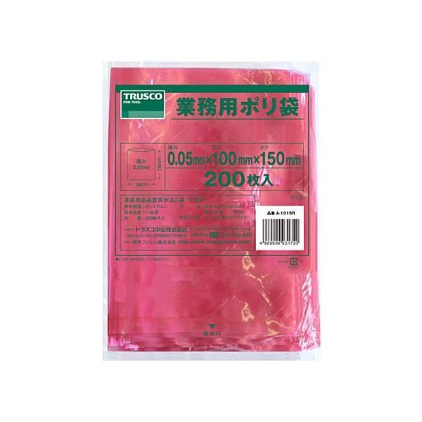 まとめ TRUSCO 小型赤色ポリ袋 0.05×100×150mm A-1015R 1袋 200枚 ×10セット