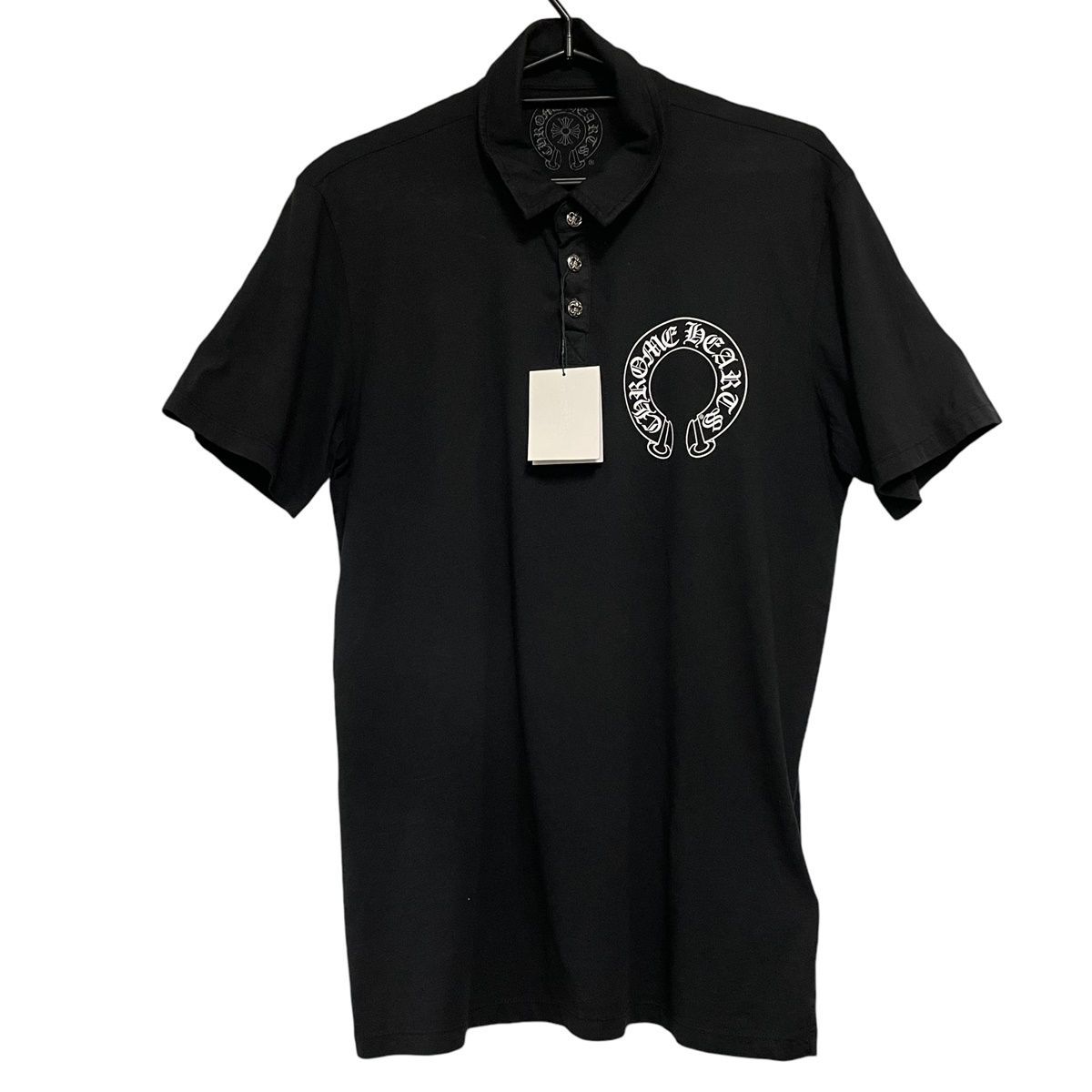 中古】 CHROME HEARTS クロムハーツ BSフレアボタン ポロシャツ 黒 M 