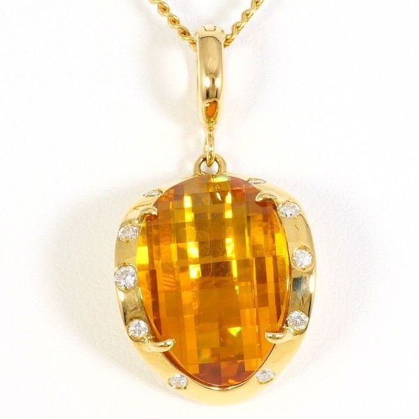 K18YG ネックレス necklace 合成サファイア 12.274 ダイヤ 0.167 カード鑑別書 総重量約12.2g 約39cm
