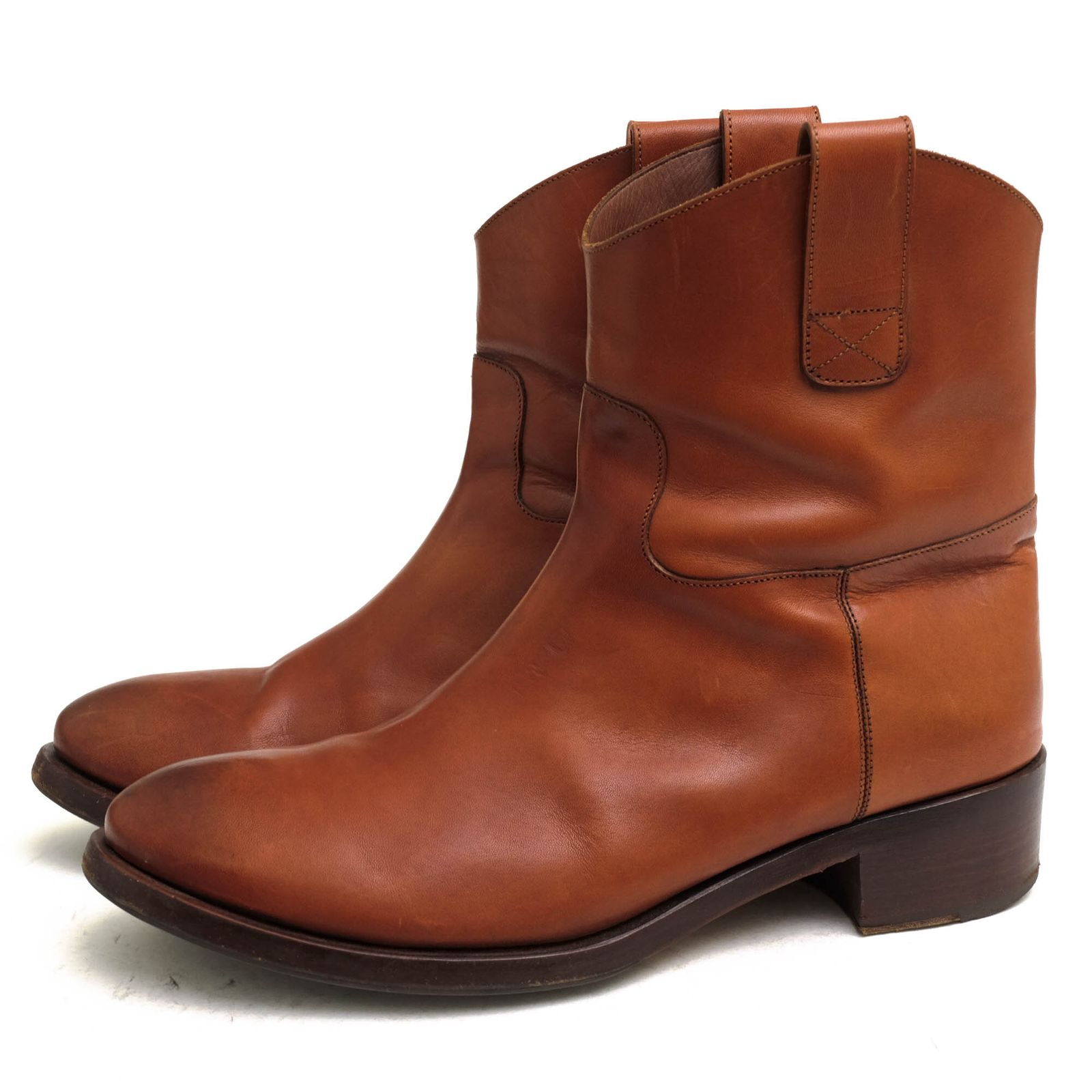 sergio rossi セルジオロッシ 茶 本革 レザー ショートブーツ