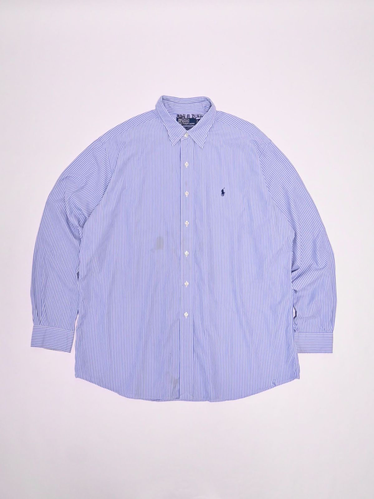 POLO Ralph Lauren Blue striped shirt #UK038 ラルフローレン