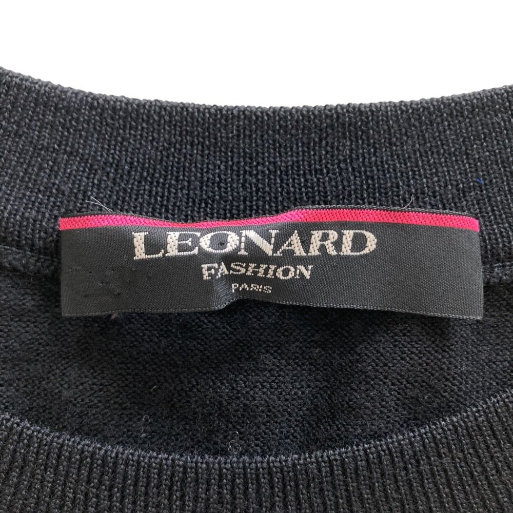 LEONARD レオナール　ウール　シルク　ハイネック　カットソー　ニット LEONARD レオナール ウールシルク フラワープリント ニット
