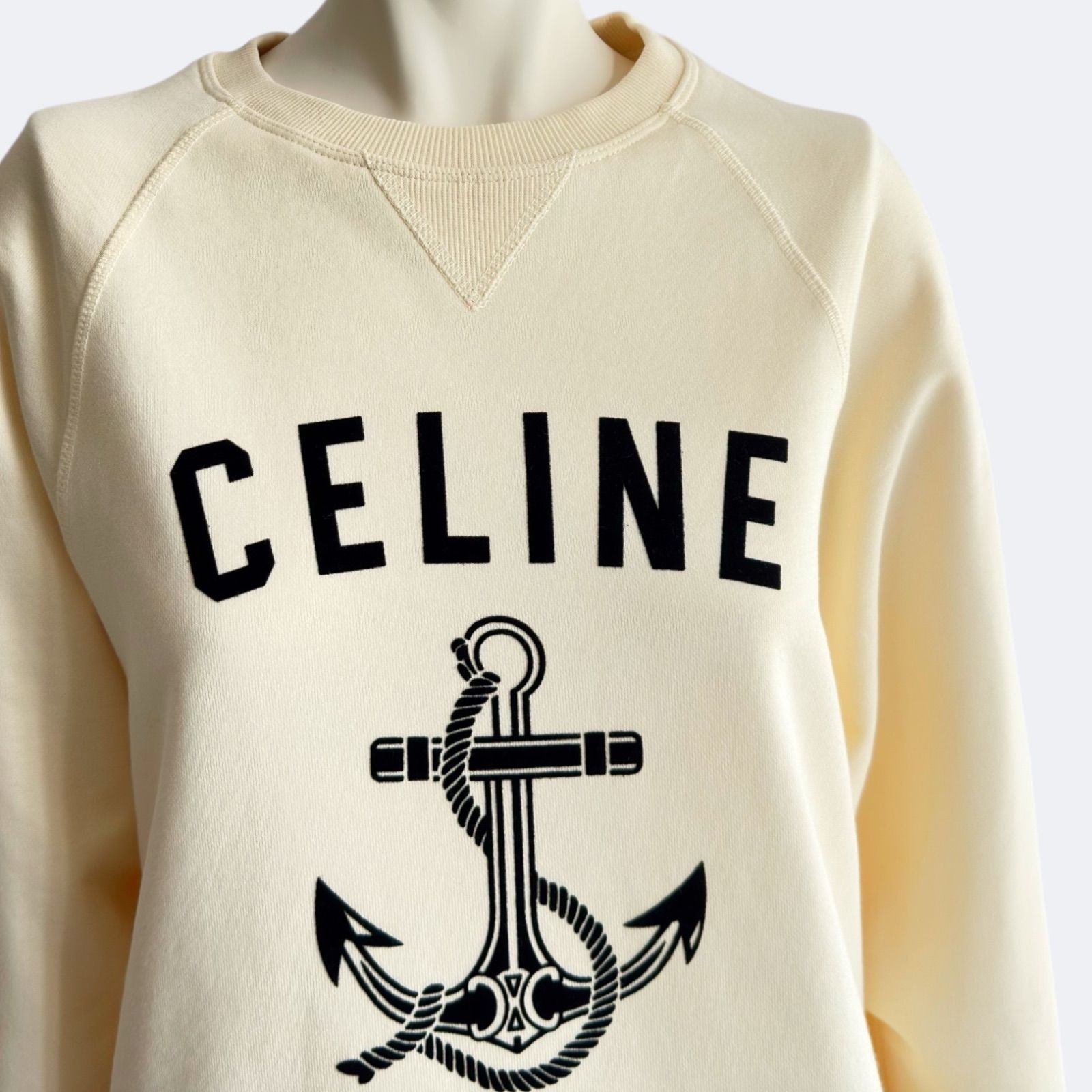 放送大学 割引 CELINE セリーヌ トレーナー クリーム レディース アンカー トップス