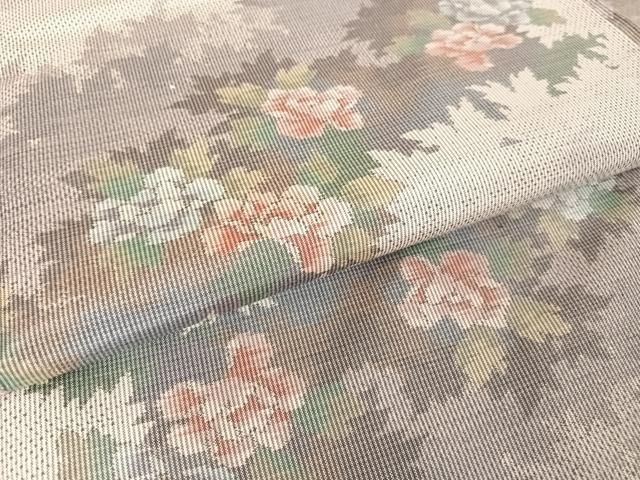 平和屋着物●本場大島紬　白大島　名匠たかし　本場大島紬　７マルキ　明日香　草花文　証紙付き　正絹　逸品　AAAU0054np 平和屋着物○本場大島紬 白大島 名匠たかし 本場大島紬 7マルキ