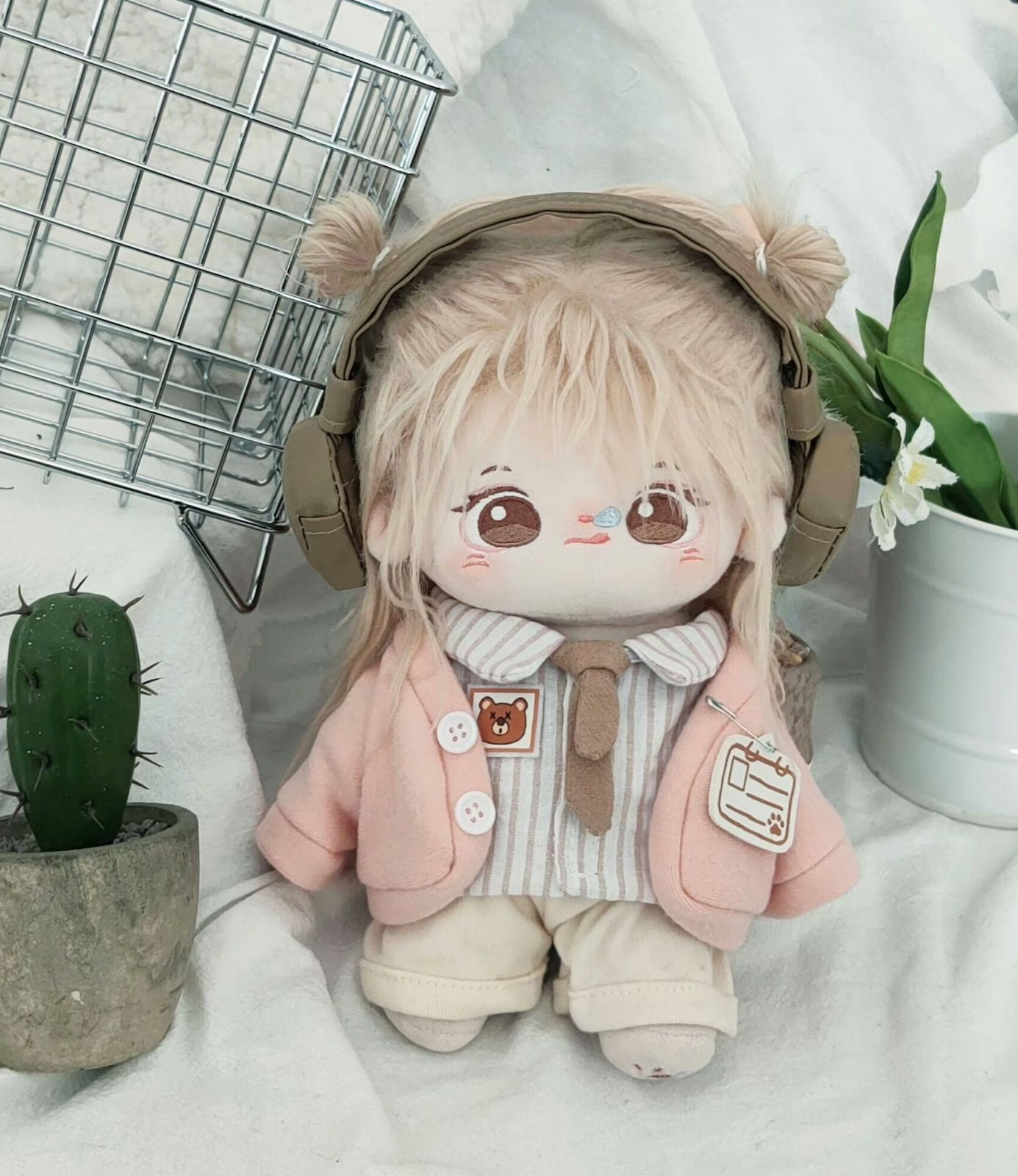 20cm 着せ替え ぬいぐるみ服 ヘットホン カジュアル ぬい活 推し