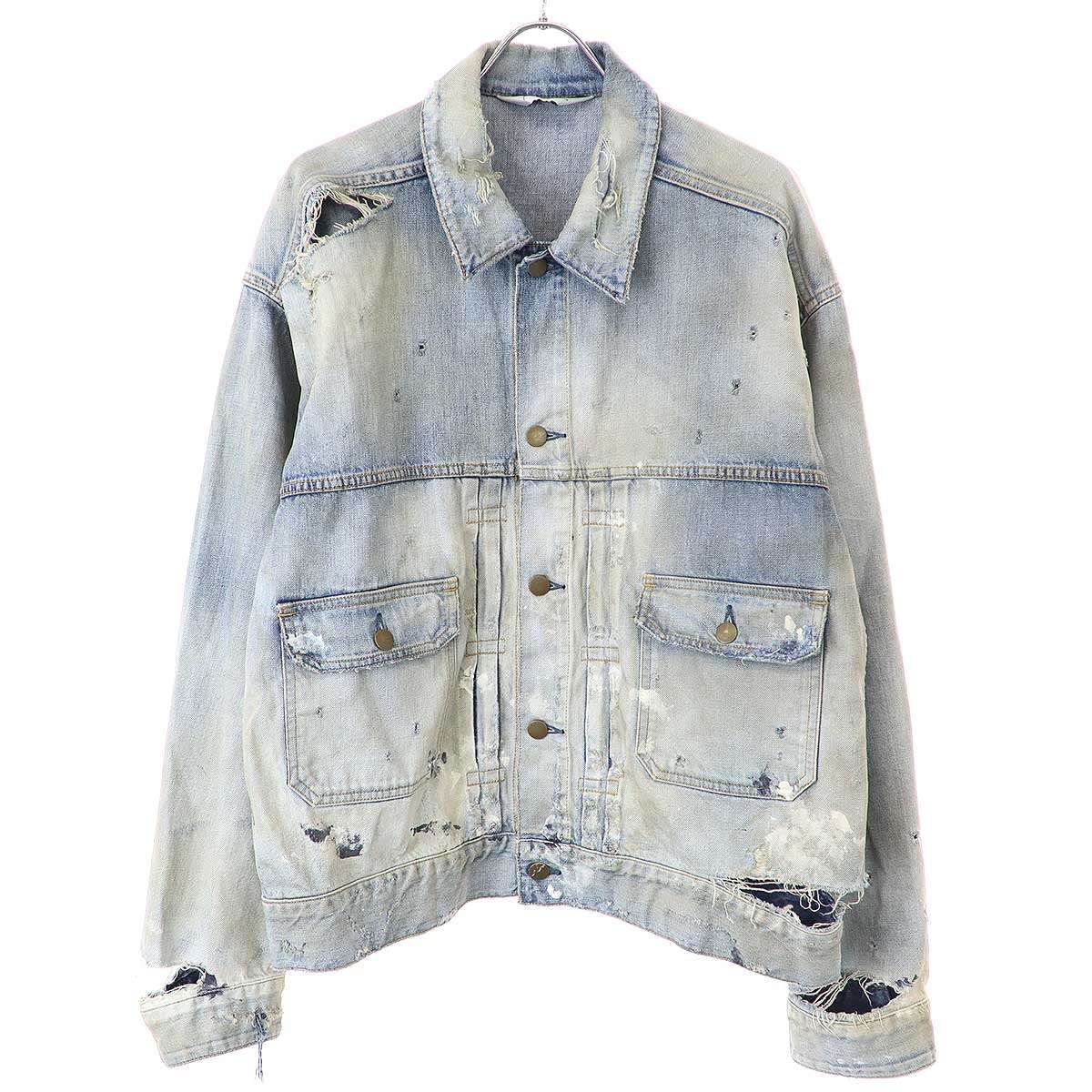 ANCELLM アンセルム 23AW CRASH DENIM JACKET type-2 クラッシュ加工 