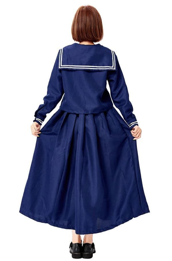  ロングセーラー服 制服 コスプレ 即 OK ロングスカート ハロウイン衣装 普段着 仮装 セーラー衣装 スケバン刑事 スケバンセーラー セーラー服 3点セット かわいい パーティー イベント xiaokb 395 ハロウィン 季節 年中行事